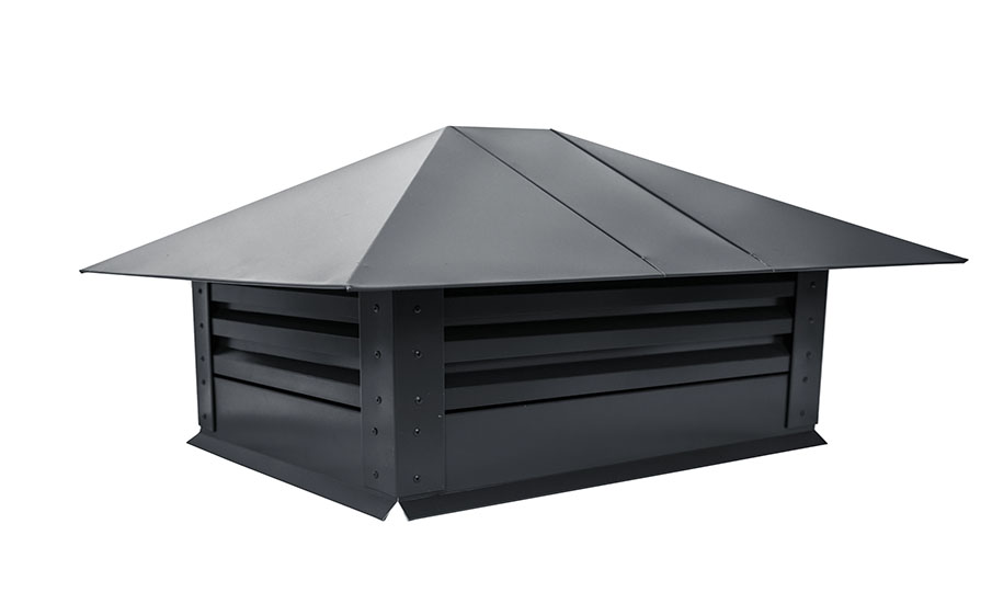 Дымник на трубу Grand Line с жалюзи 520*390 мм 0,5 Satin с пленкой RAL 7024 мокрый асфальт