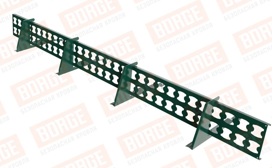 Снегозадержатель решетчатый Borge для черепичной кровли оцинкованный RAL 6005, 2,5 м