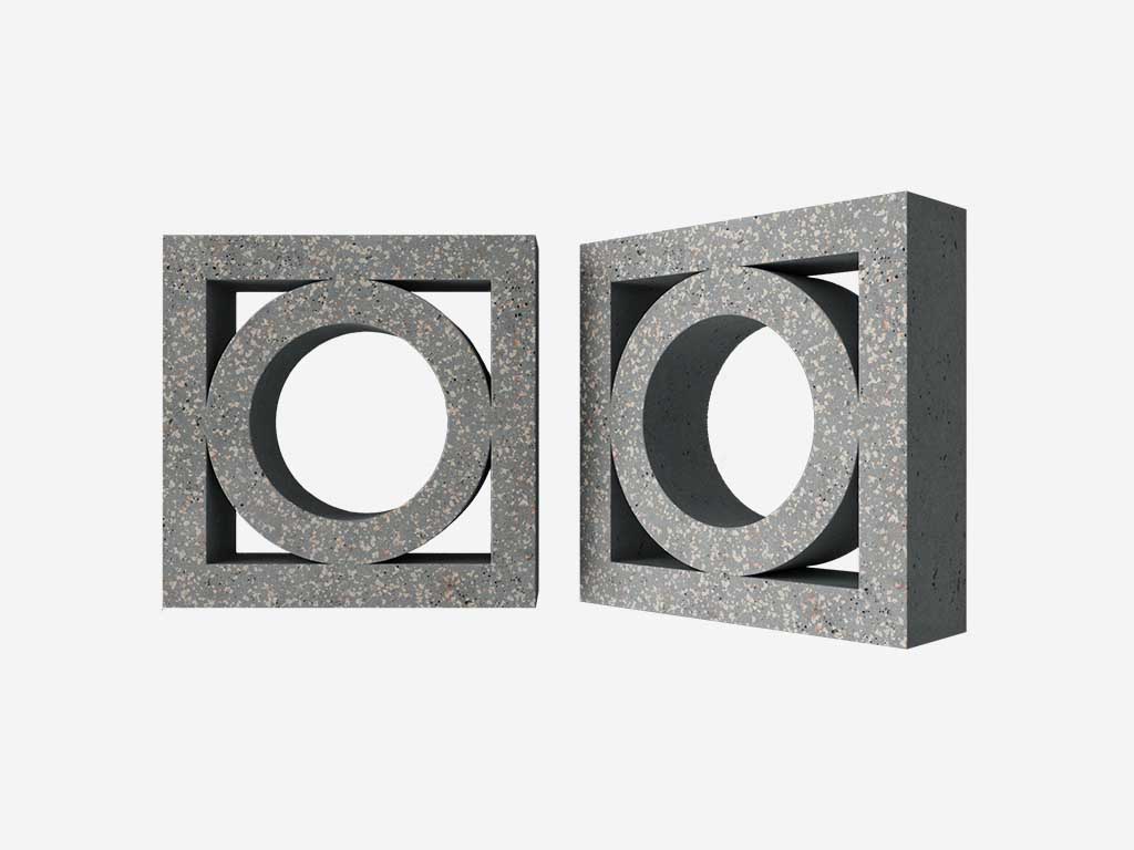 Декоративный бриз-блок Mesterra Кобого / Cobogo 0101, серый LUX, 250*250 мм