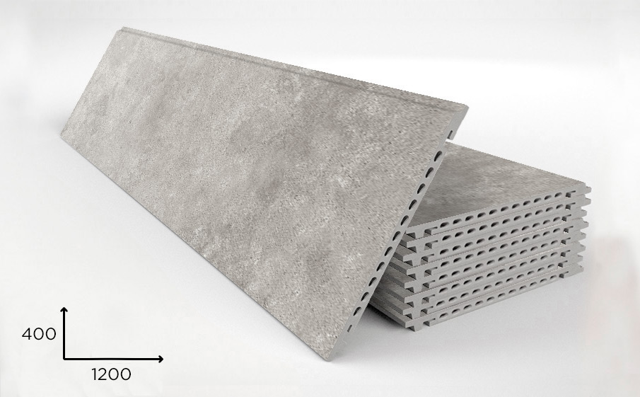 Керамогранитная плита Faveker GA16 для НФС, Urban Gris, 1200*400*18 мм