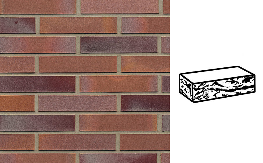 Кирпич клинкерный Muhr 14 Rotblau-bunt готик, 240*115*52 мм