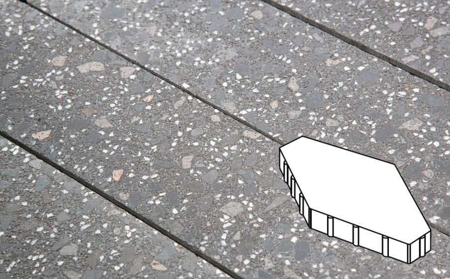 Плитка тротуарная Готика, Granite FINO, Зарядье Б.6.Ш.10 без фаски, Ильменит, 600*400*100 мм