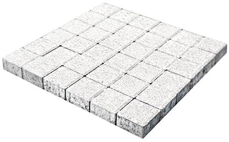 Плитка тротуарная SteinRus Квадрат большой Б.1.К.6, Native, белый, 200*200*60 мм