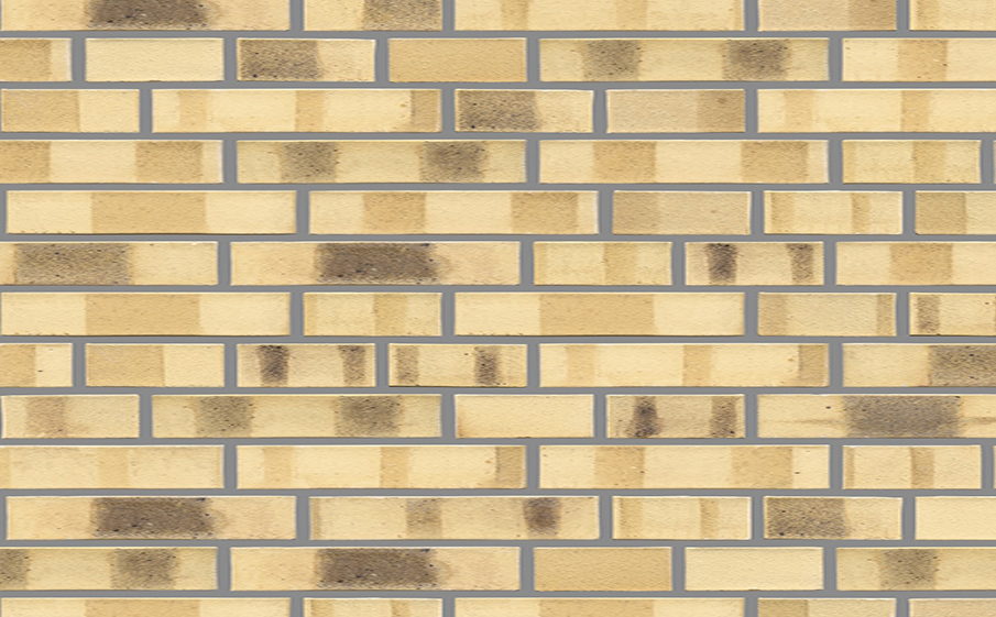 Кирпич клинкерный Muhr 35 KS Creme nuanciert Kohle Spezial гладкий, 290*60*40 мм