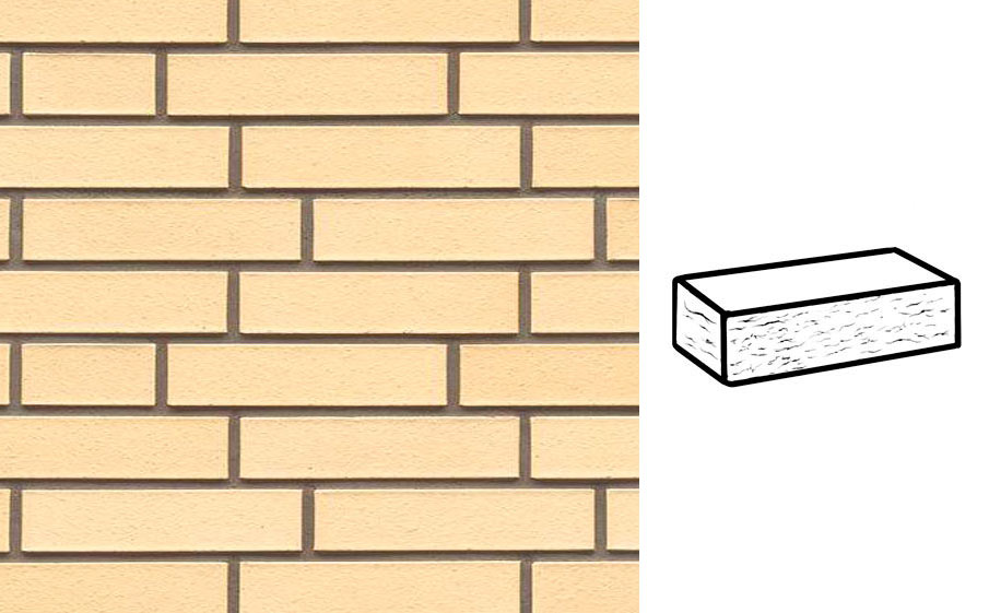 Кирпич клинкерный Muhr 35 Creme nuanciert рустик, 240*115*52 мм