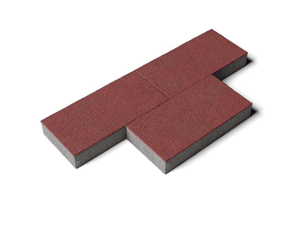 Плитка тротуарная Прямоугольник Б.5.П.10 гранит красный, 600*300*100 мм 