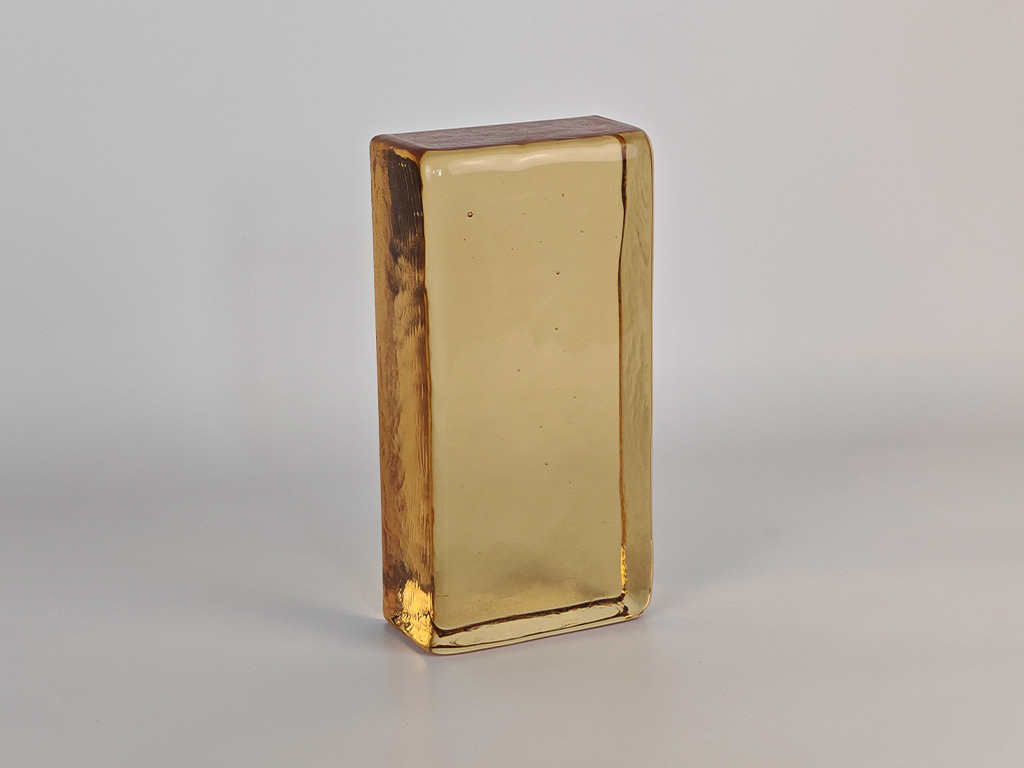 Стеклянный кирпич Gold Yellow, 200*100*50 мм