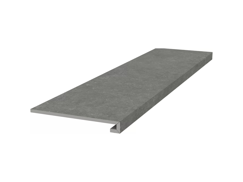 Ступень клееная фронтальная KERAMA MARAZZI Касабланка HP серый темный обрезная, 1195*330*9 мм