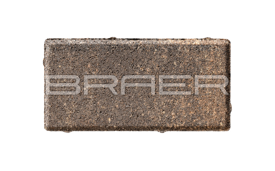 Плитка тротуарная BRAER Прямоугольник Color Mix Каштан, 200*100*40 мм