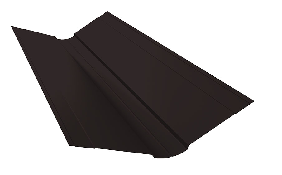 Планка ендовы верхней фигурной 150*150 мм Grand Line Satin Matt TX RAL 9005, 2,5 м