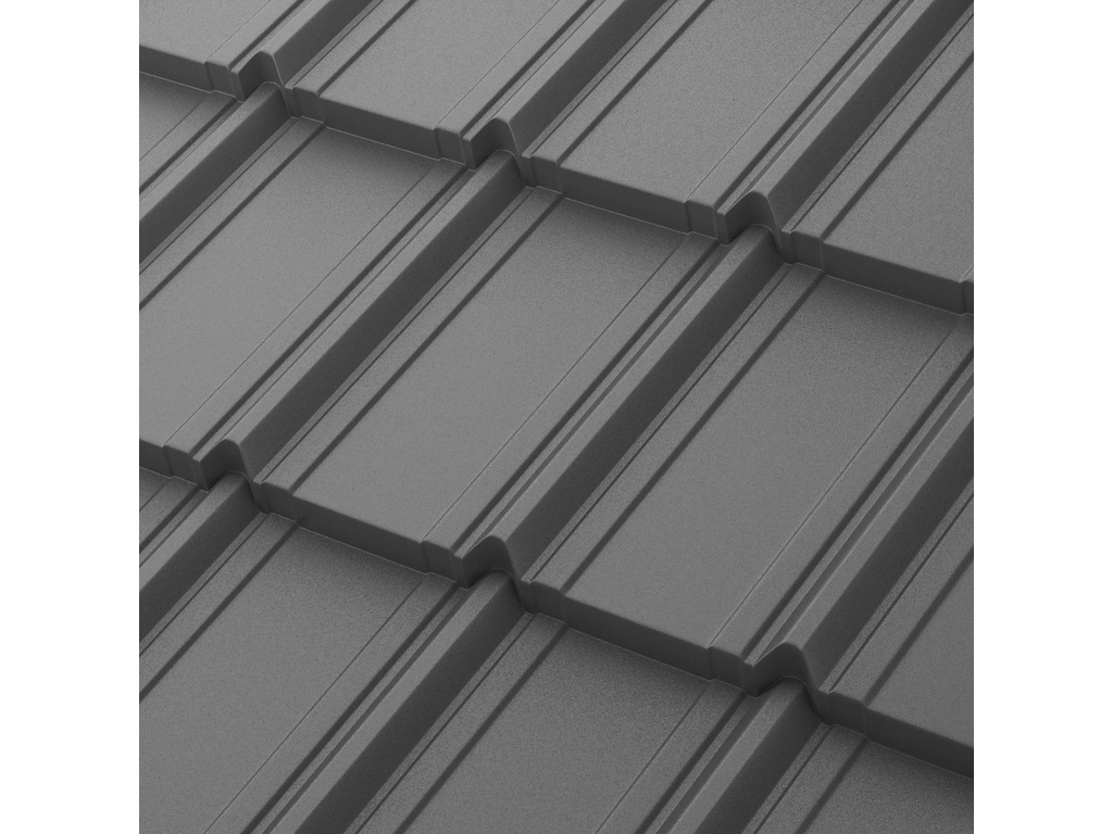 Модульная металлочерепица Aquasystem Берген XXL PE RoofTop Бархат RAL 7016, 1165*865 мм
