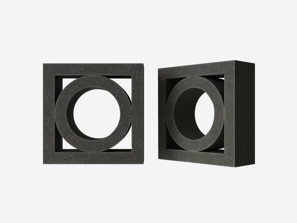 Декоративный бриз-блок Mesterra Кобого / Cobogo 0101, черный, 250*250*90 мм