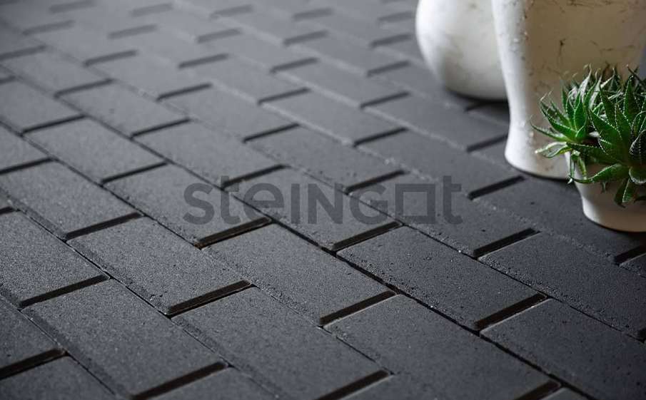 Плитка тротуарная Steingot Моноцвет, Прямоугольник, фаска 5*5, черный, 200*100*60 мм