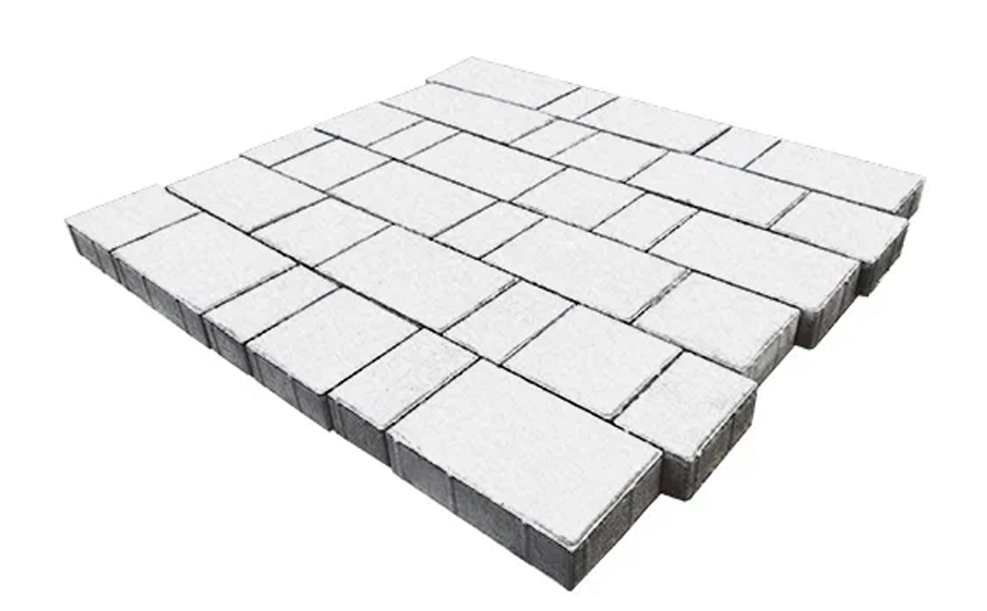 Плитка тротуарная SteinRus Бергамо А.6.Псм.4 Native, белый, толщина 40 мм
