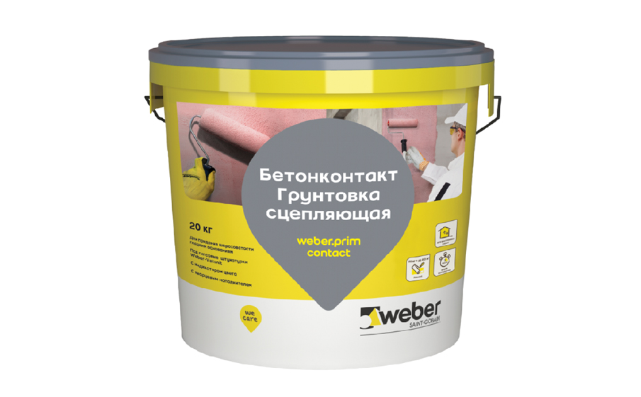 Грунт бетоноконтакт акриловый weber.prim contact, 20 кг