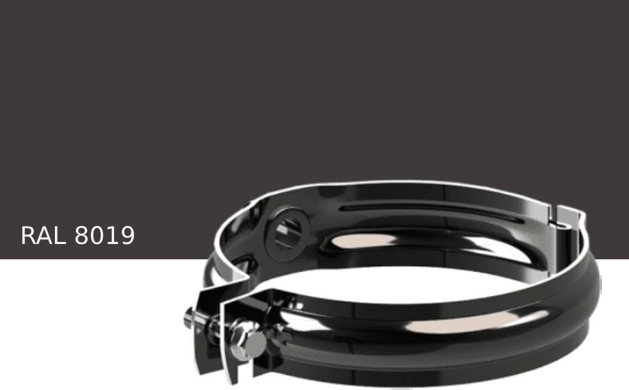 Хомут трубы KROP STAL для системы D 150/100 мм, RAL 8019