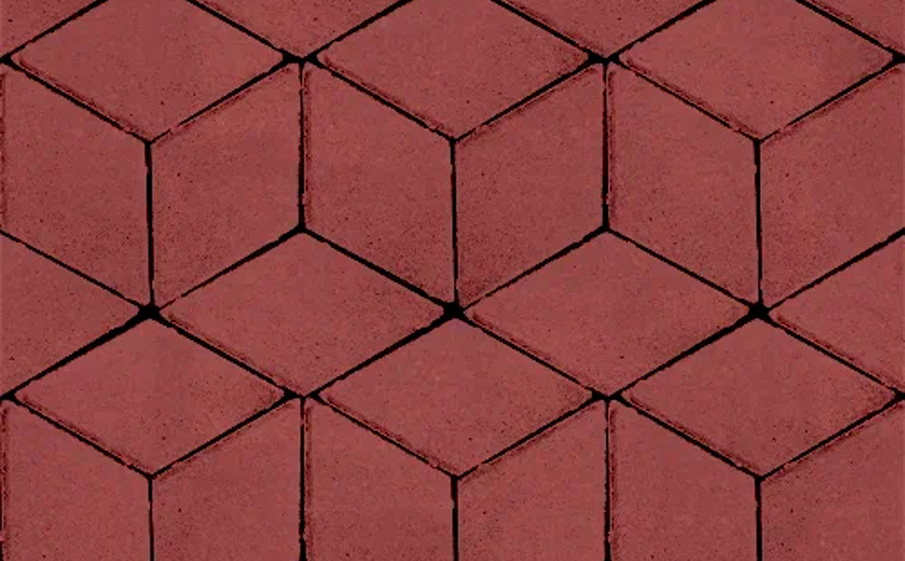 Плитка тротуарная SteinRus Полярная звезда Б.5.Ф.8, гладкая, красный, 250*150*60 мм