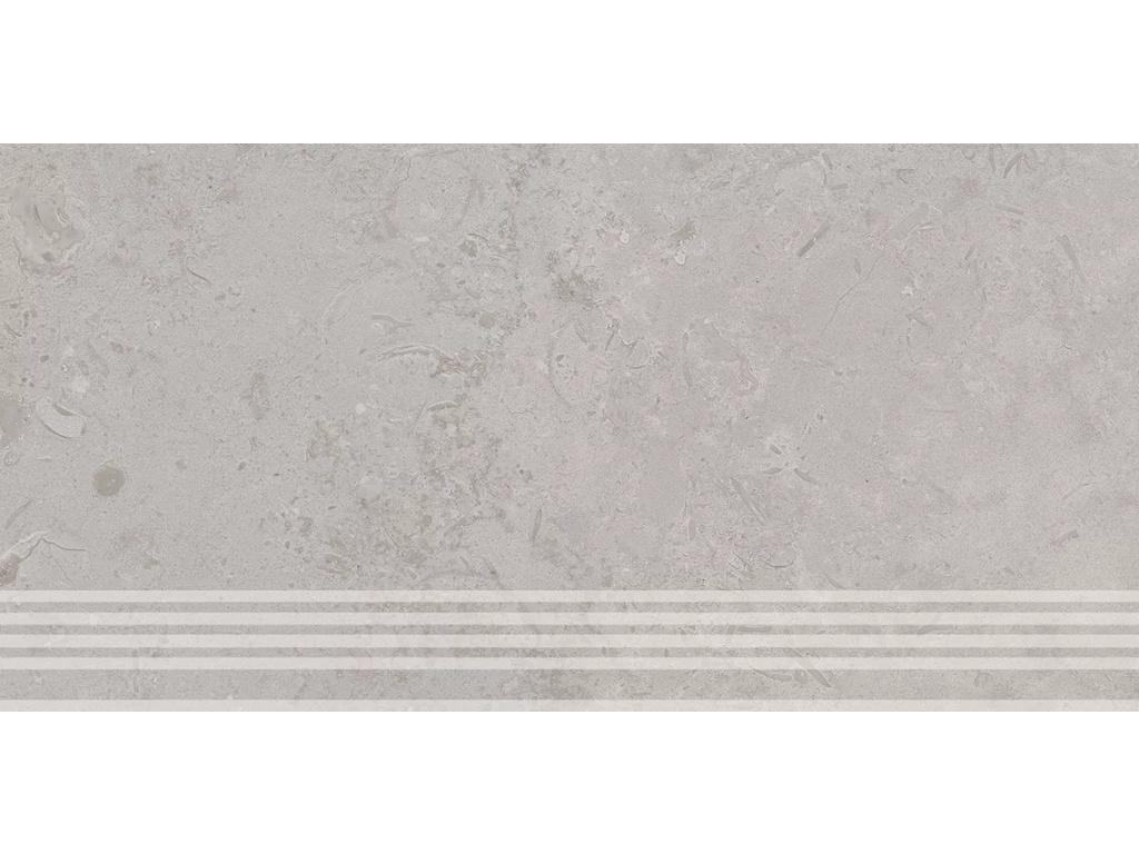 Ступень KERAMA MARAZZI Про Лаймстоун серый натуральный обрезная, 600*300*9 мм