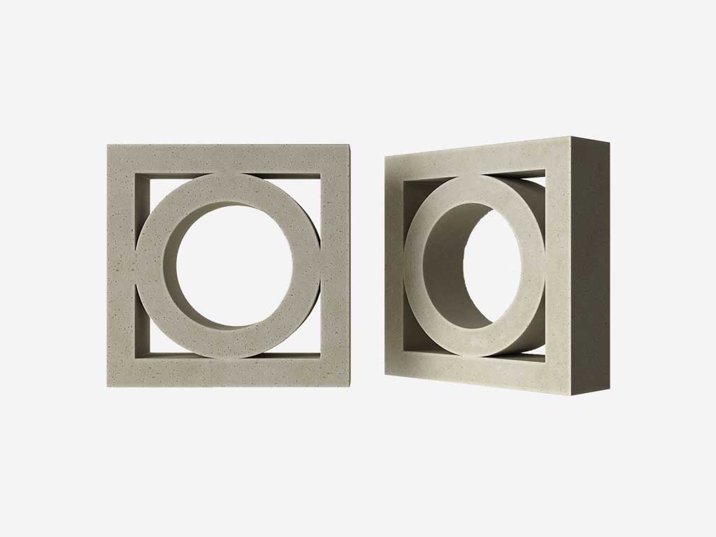 Декоративный бриз-блок Mesterra Кобого / Cobogo 0101, под покраску, 250*250 мм