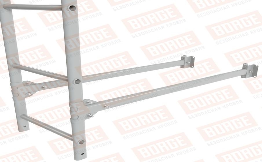 Лестница фасадная Borge (нижняя секция) оцинкованная RAL 9006, 2,7 м