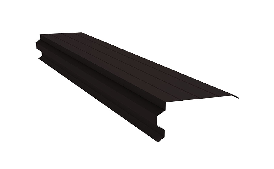 Планка торцевая фигурная 90*110 мм Grand Line PurPro Matt RAL 9005, 3 м
