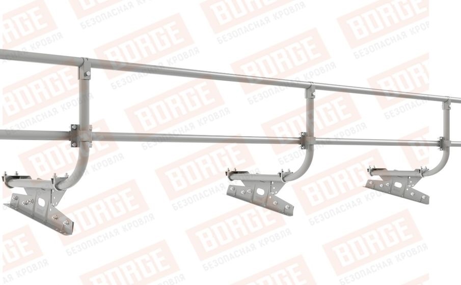 Кровельное ограждение Borge для фальцевой кровли оцинкованное RAL 9006, 300*60 см