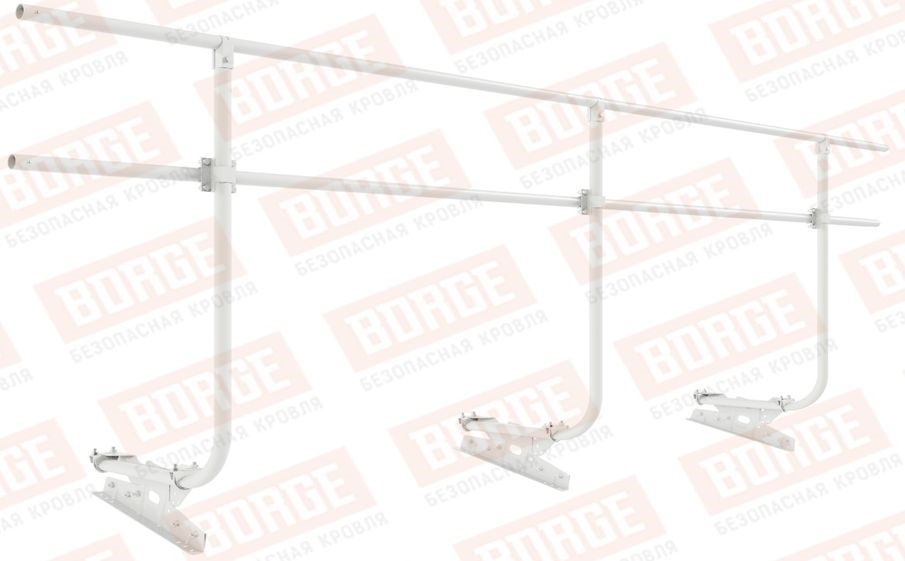 Кровельное ограждение Borge для фальцевой кровли оцинкованное RAL 9003, 300*90 см