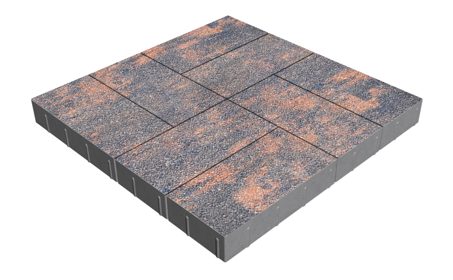 Плитка тротуарная SteinRus Грас Б.4.П.8, Antico, Айвори, 400*200*80 мм
