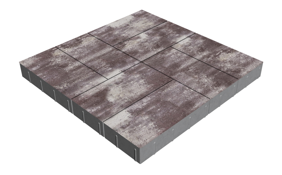 Плитка тротуарная SteinRus Грас Б.4.П.8, гладкая, Браун, 400*200*80 мм