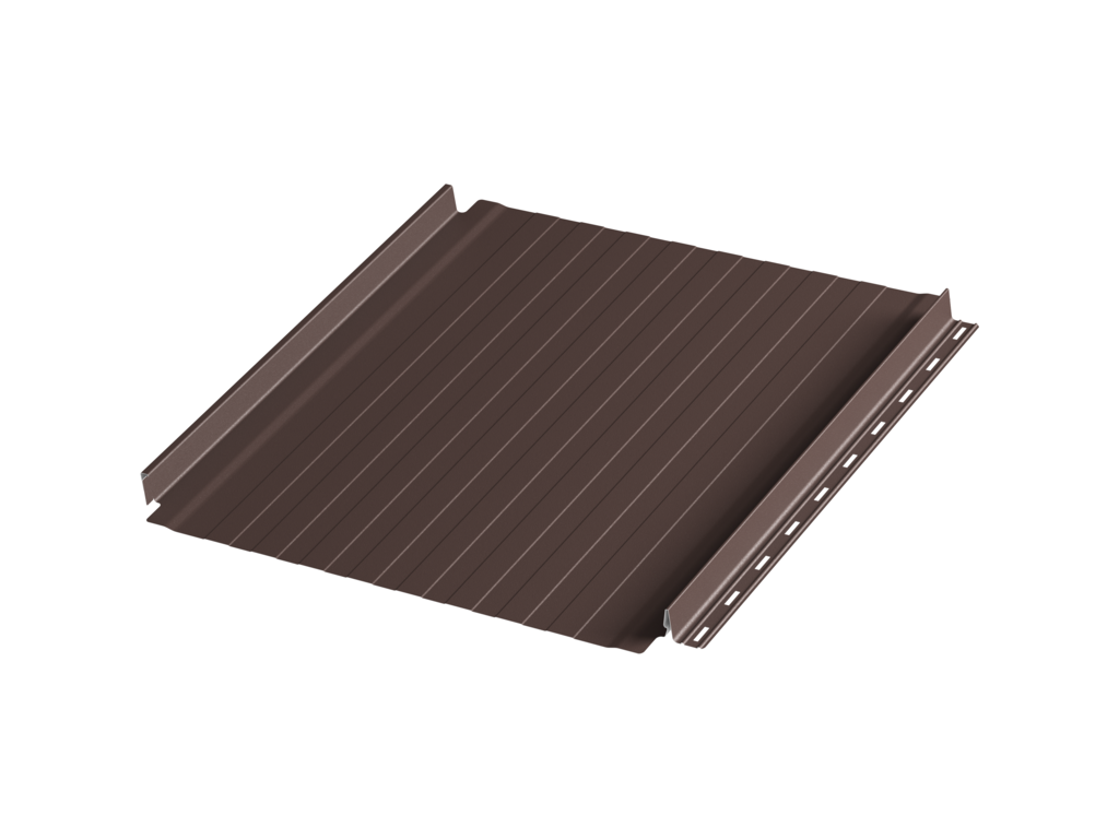Фальцевая панель c подгибом Aquasystem AQUACLICK Силуэт-8 Zn180 Rooftop Бархат, RAL 8017