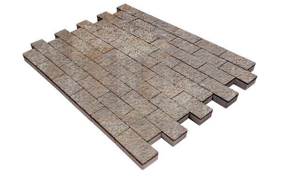 Плитка тротуарная SteinRus Прямоугольник А.6.П.4, Old-age, ColorMix Берилл, 200*100*40 мм