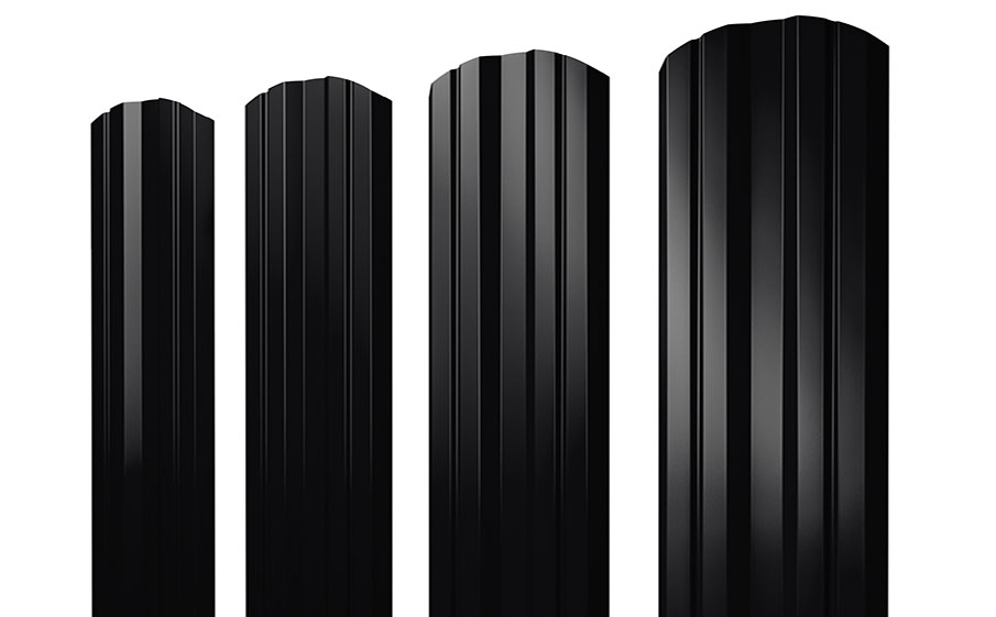 Штакетник Twin фигурный Drap TX  RAL 9005 черный