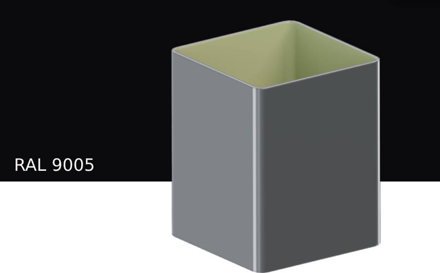 Труба KROP PVC Квадрат для системы D 135/80*80 мм, RAL 9005, 4 м