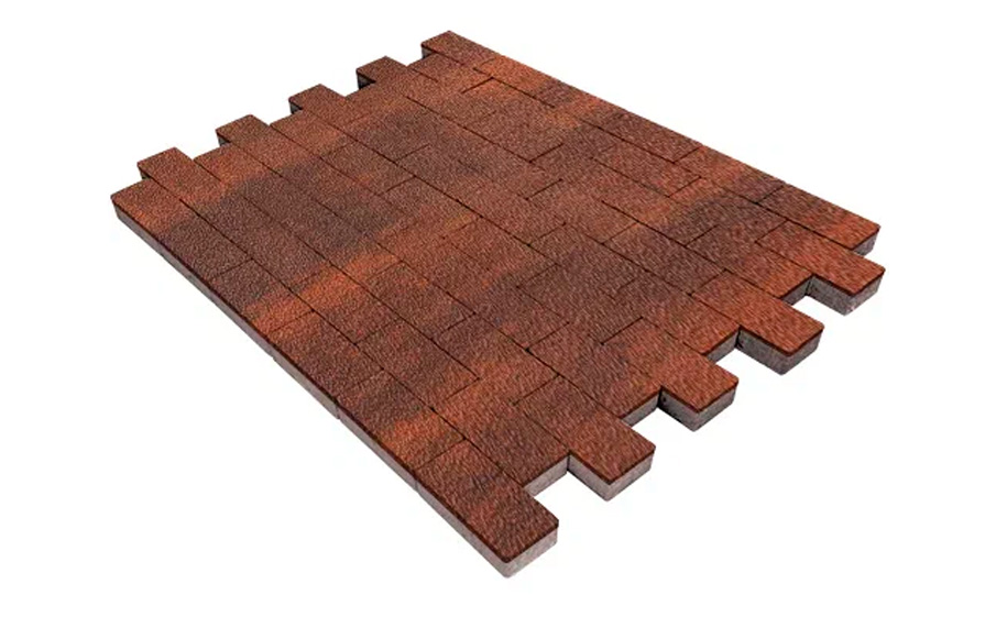 Плитка тротуарная SteinRus Прямоугольник В.6.П.8, Native, ColorMix Брук, 200*100*80 мм
