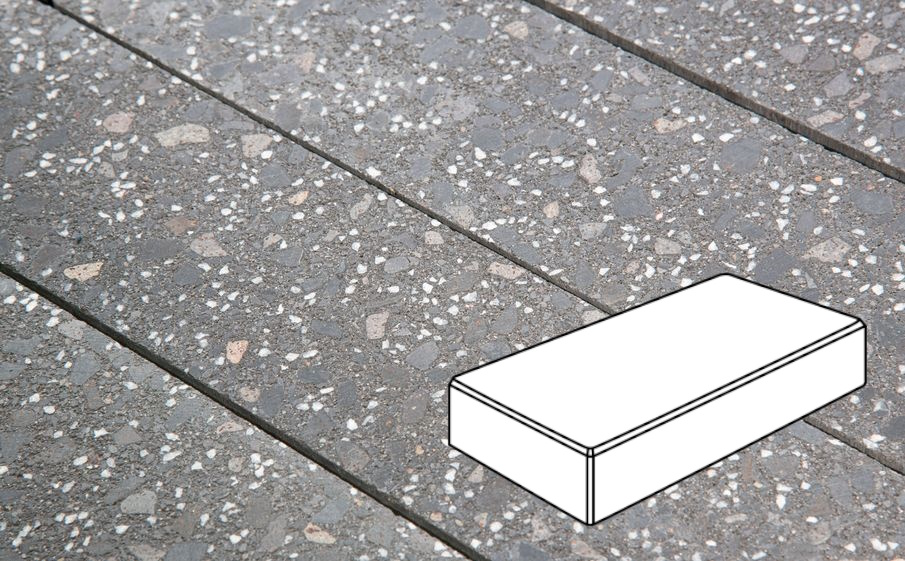 Плитка тротуарная Готика Granite FINO, Картано В.3.П.8, Ильменит 300*150*80 мм