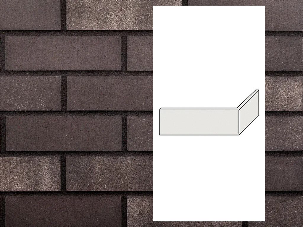 Клинкерная плитка угловая King Klinker Old Castle Meteor veneer HF70, 240*71*115*14 мм