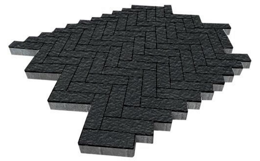Плитка тротуарная SteinRus Паркет Б.2.П.6, Old-age, черный, 210*70*60 мм