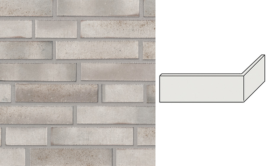 Клинкерная плитка угловая Stroeher Wasserbrand, 672 zinngrau, 240*115*40*12 мм