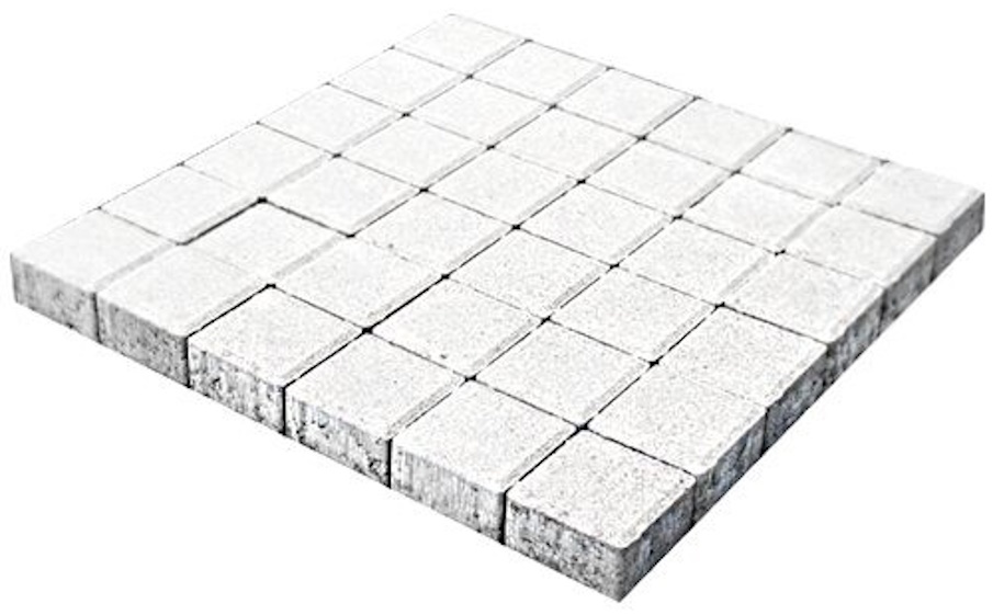 Плитка тротуарная SteinRus Квадрат большой Б.1.К.6, гладкая, белый, 200*200*60 мм