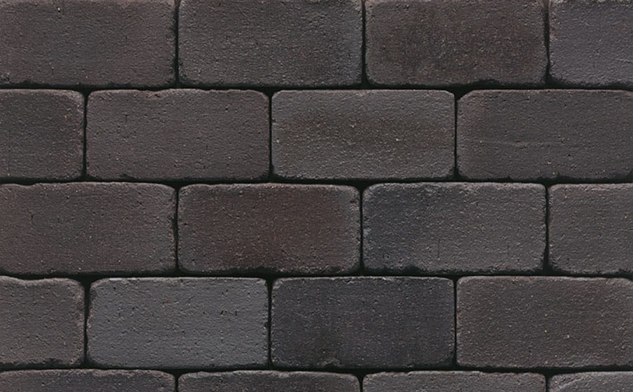 Клинкерная брусчатка Muhr №15SG Schwarz-bunt edelglanz gerumpelt ohne Fase, 200*100*52 мм