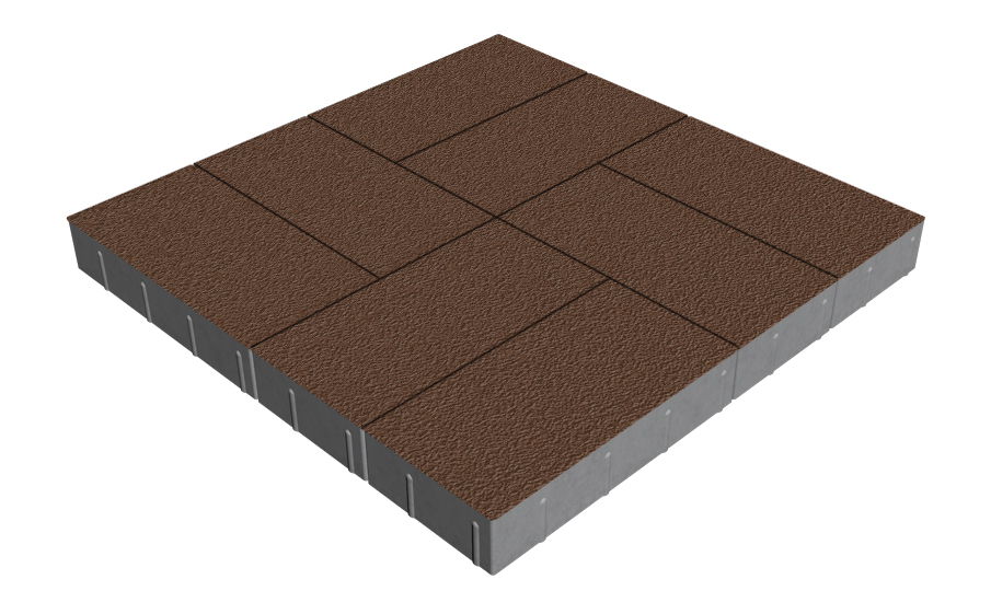 Плитка тротуарная SteinRus Грас Б.4.П.8, Native, коричневый, 400*200*80 мм