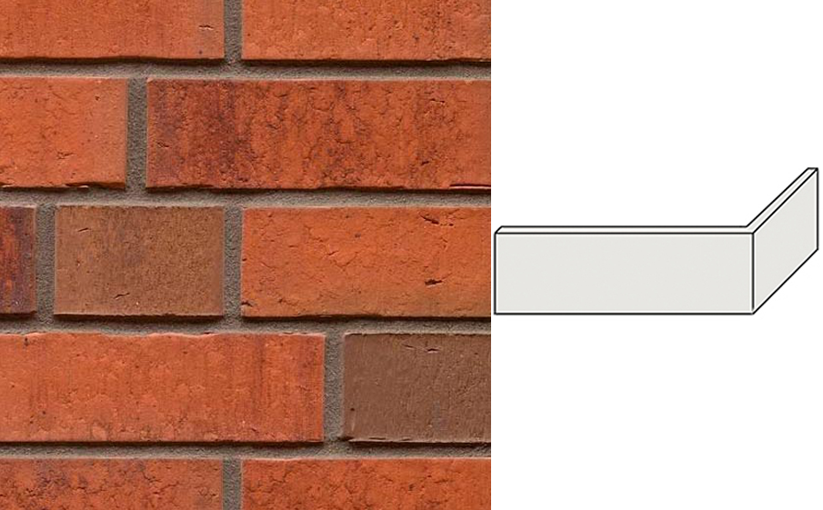 Клинкерная плитка угловая ручной формовки Feldhaus Klinker NF 14 W767 vascu terracotta locata 240*71*115*14 мм