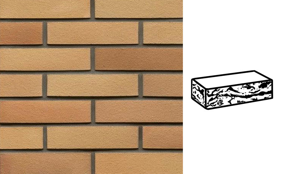 Кирпич клинкерный Muhr 06 Hellbraun-bunt готик, 240*115*52 мм