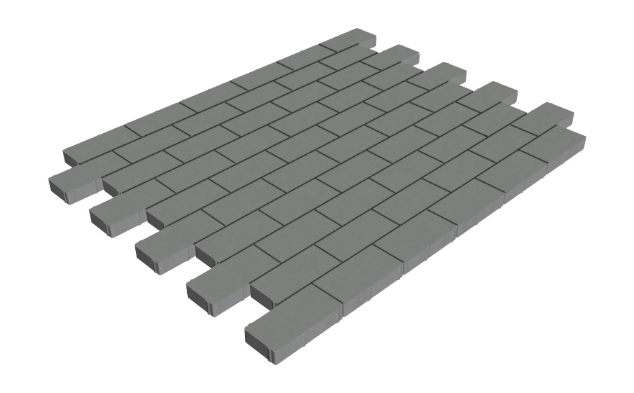 Плитка тротуарная SteinRus Прямоугольник А.6.П.4 серый гладкая, 200*100*40 мм