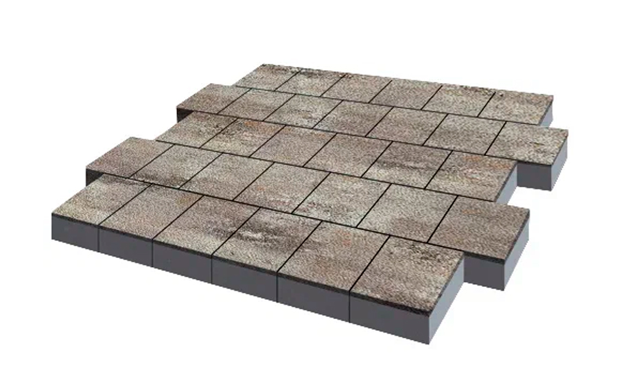 Плитка тротуарная SteinRus, Валенсия Б.3.К.8, Native, ColorMix Берилл, 300*300*80 мм