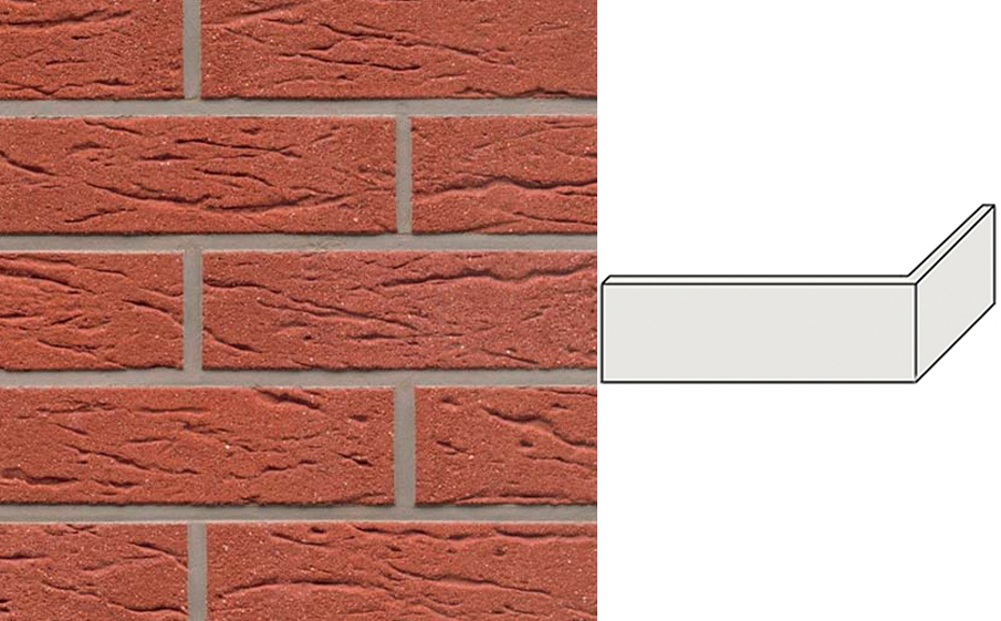 Клинкерная плитка угловая ручной формовки Feldhaus Klinker NF 9 W435 carmesi mana 240*71*115*9 мм