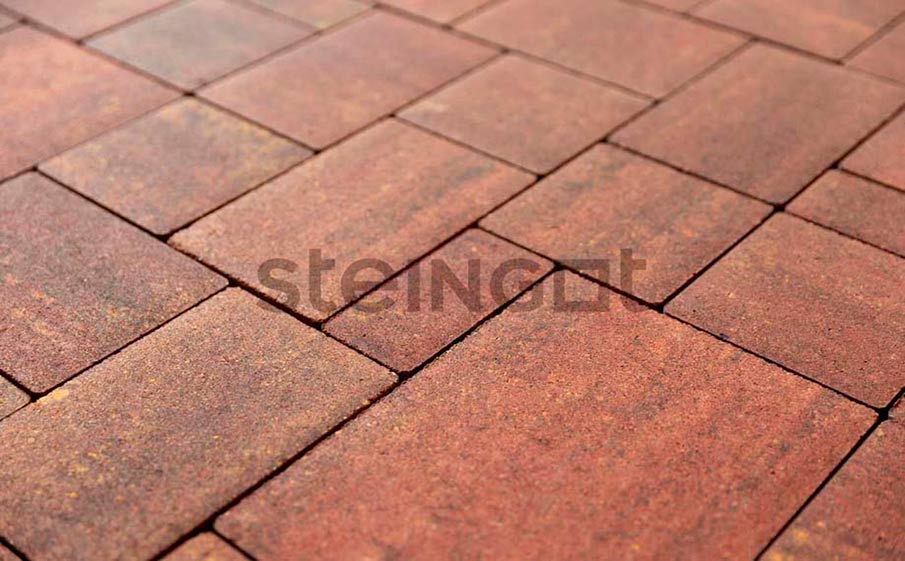 Плитка тротуарная Steingot Колормикс, Бавария, Терракота (Terracotta), комплект 4 шт, толщина 60 мм