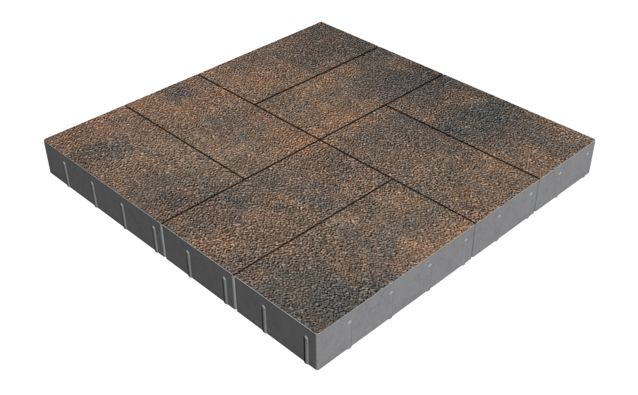 Плитка тротуарная SteinRus Грас Б.4.П.8, Antico, Бомонт, 400*200*80 мм