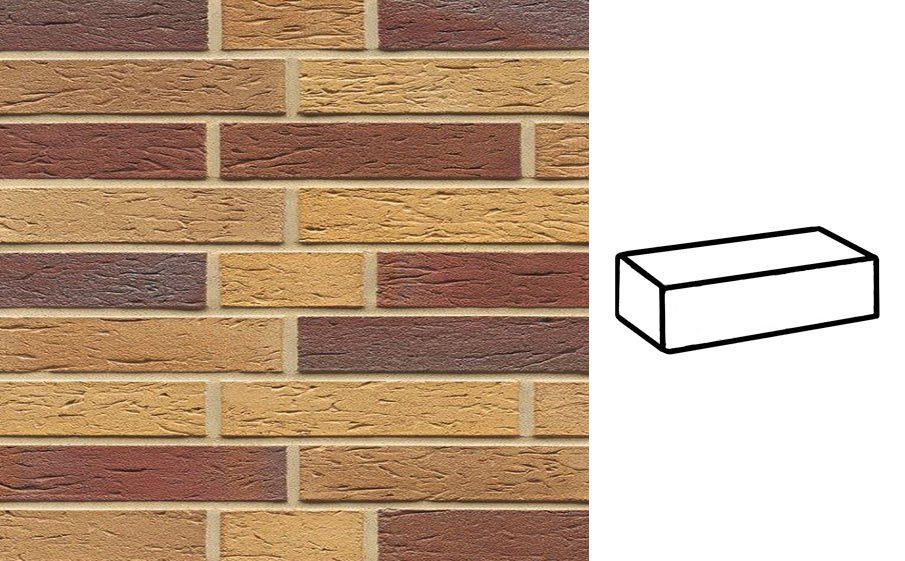 Кирпич клинкерный Muhr 19 Rubinbeige nuanciert гладкий, 290*90*52 мм