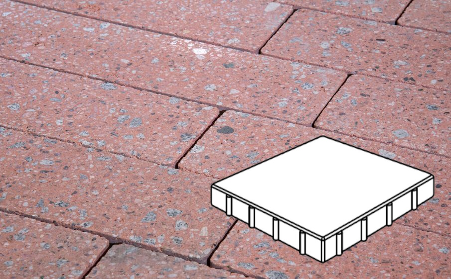 Плитка тротуарная Готика, Granite FINO, Квадрат Б.4.К.8, Травертин, 400*400*80 мм